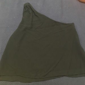 Black flowy one-shoulder tank by LOFT